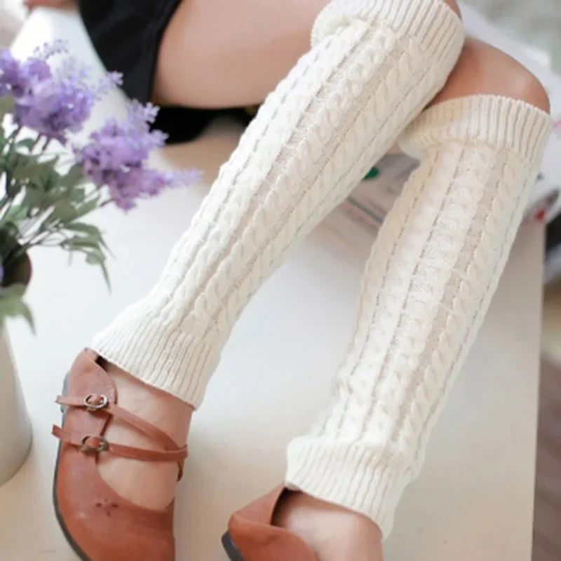 Toporchid Women Leg Warmers Knitted Acrylic Knee Pad Socks WinterThermalInsulated