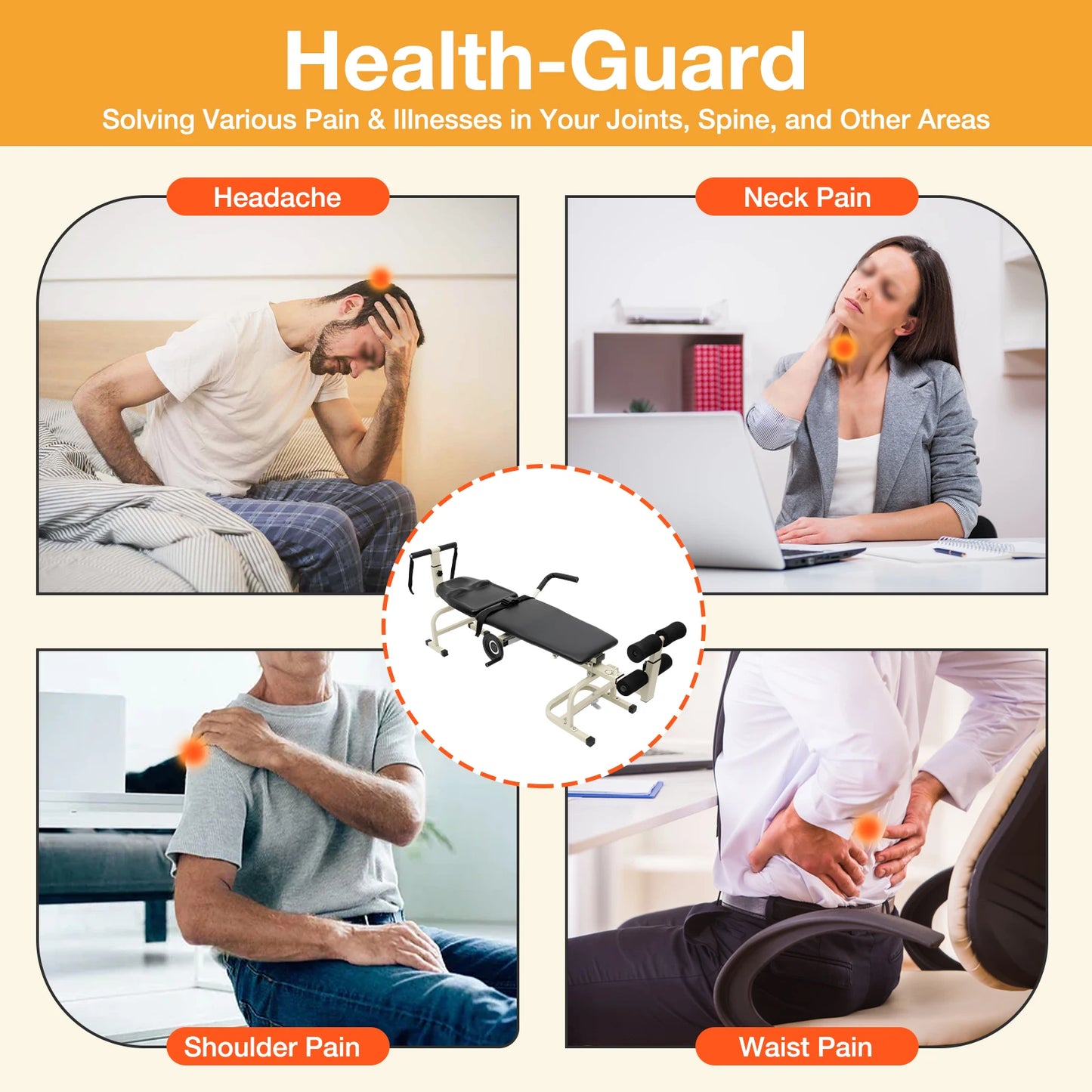Multifunctional Body Stretcher Vertebrae Care Bench For Neck And Shoulders