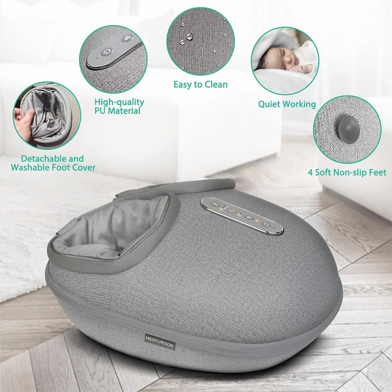 Medcursor Foot Massager With Heating Therapy Shiatsu Deep Kneading Home Office