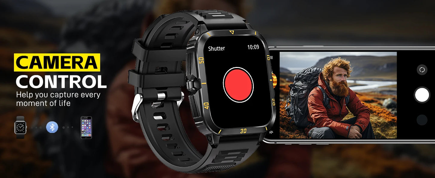 EIGIIS Smart Watch 3ATM Waterproof IPS Screen KT71 Men With 100+ Sport Modes Heart Rate Blood Pressure Bluetooth Call