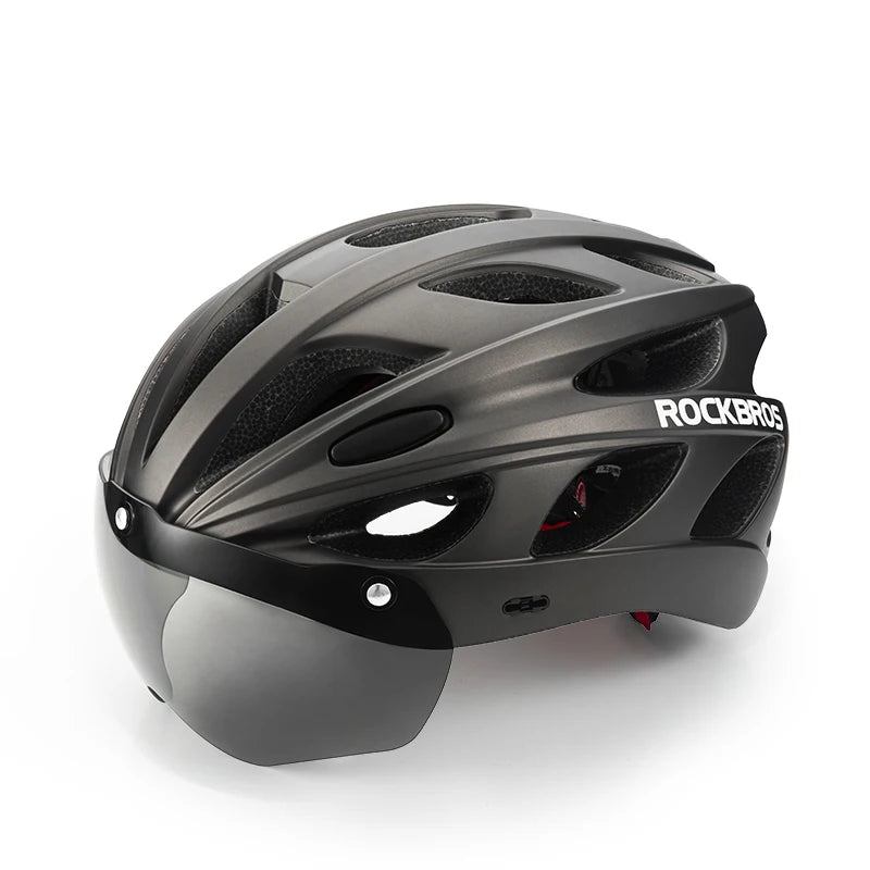 ROCKBROS Cycling Helmet Integrated With Goggles For MTB Road