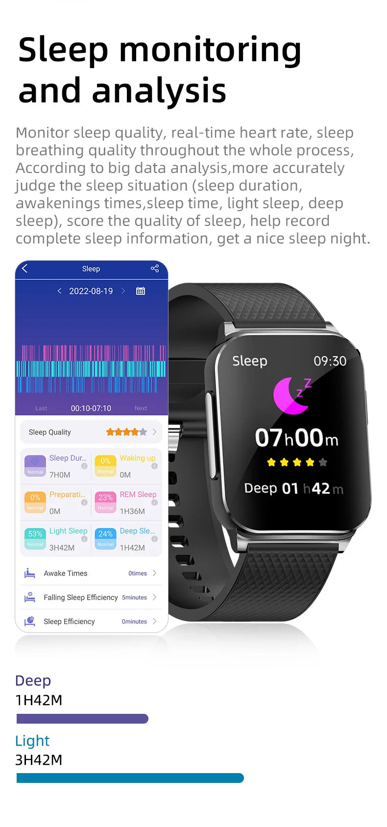 H Band ECG HRV Smart Watch With Heart Rate Monitor