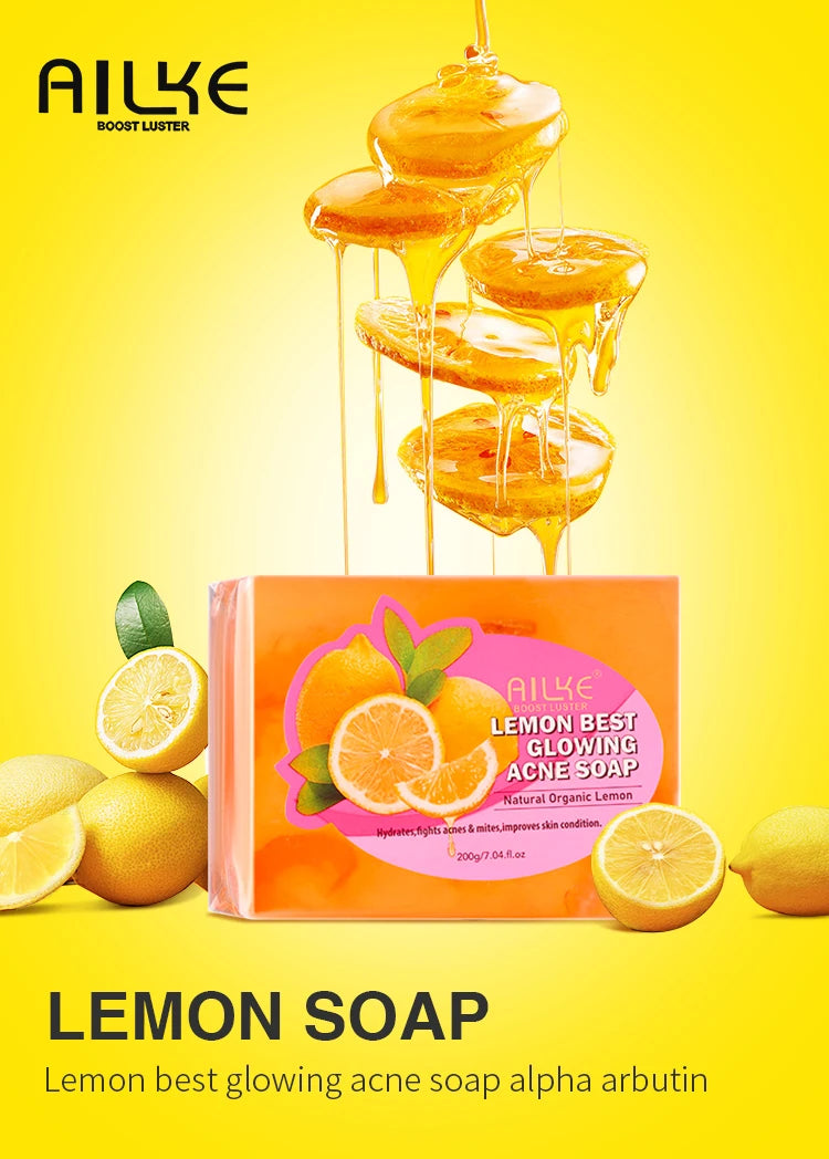 AILKE Dark Spots Acne Remover Soap Bar Lemon Extract