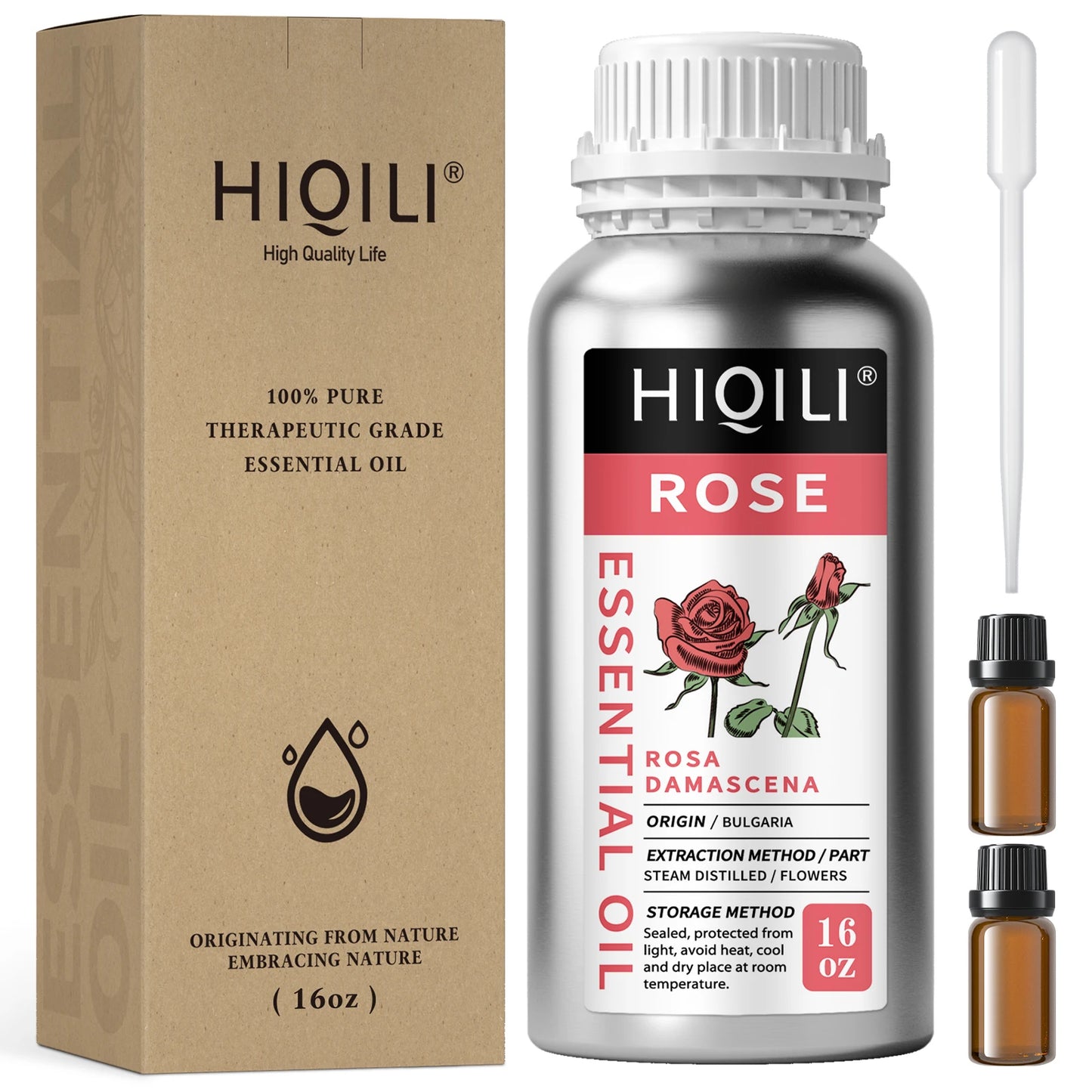 Hiqili Rose Essential Oil Pure Rosa Damascena For Diffuser Aromatherapy