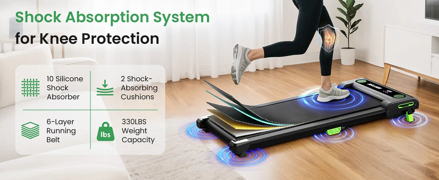 AKLUER 4-In-1 Home Office Walking Treadmill, 2.5 HP Incline Under Desk, Remote Control LED Display