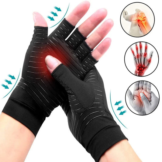 Sposafe Copper Compression Arthritis Gloves Fingerless for Carpal Tunnel