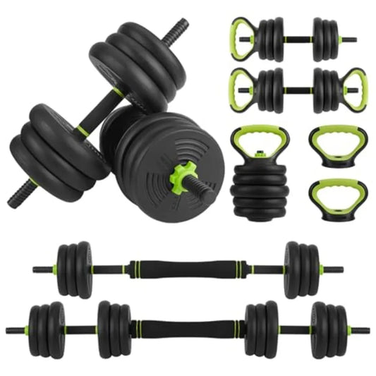 NONE 88Lb Adjustable 4In1 Weight Set For Home Gym Dumbbells Barbells Kettlebells