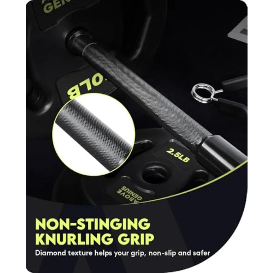 Barbell Weight Set for Lifting 45 LB Weight Bar Set with Adjustable Free Weights for Workout Bar for Exercise Build Muscle in H