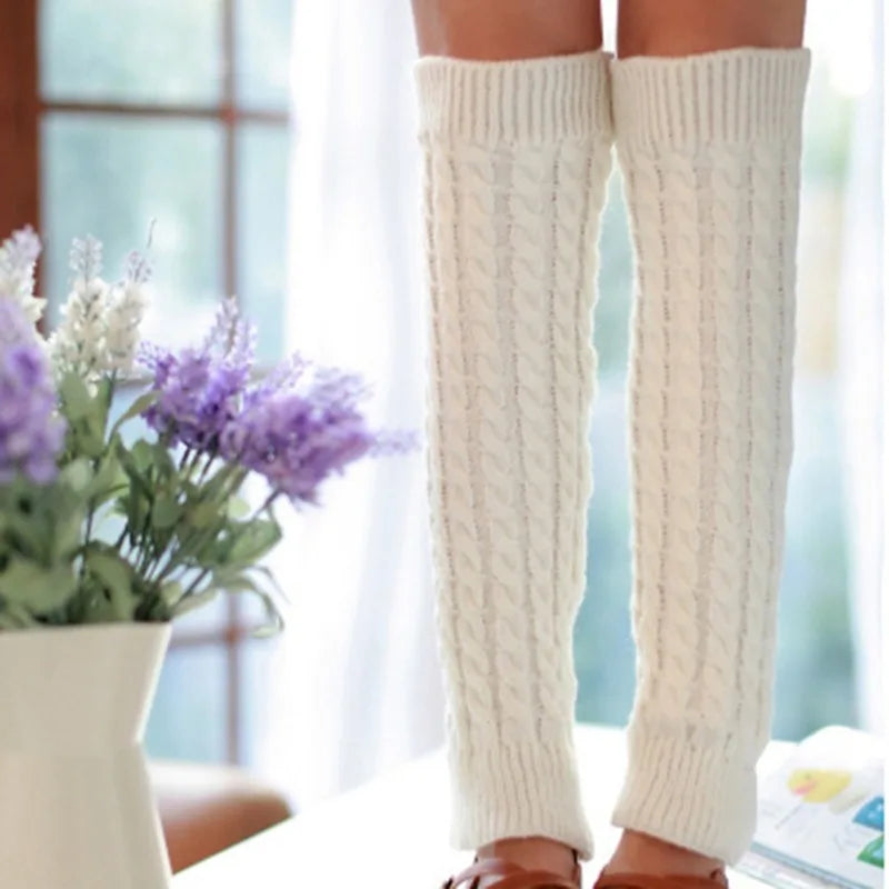 Toporchid Women Leg Warmers Knitted Acrylic Knee Pad Socks WinterThermalInsulated