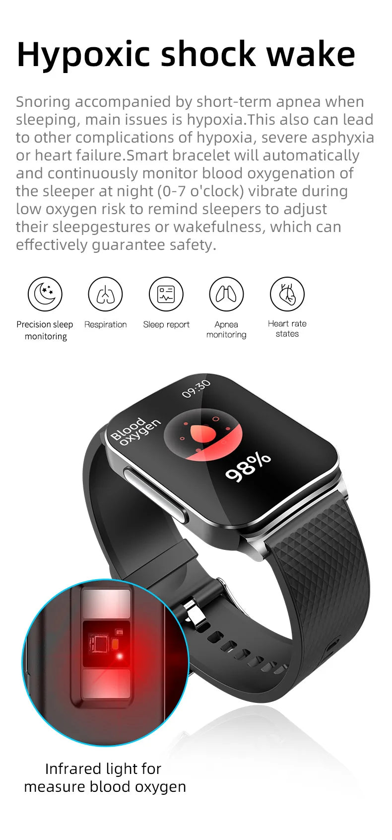 H Band ECG HRV Smart Watch With Heart Rate Monitor