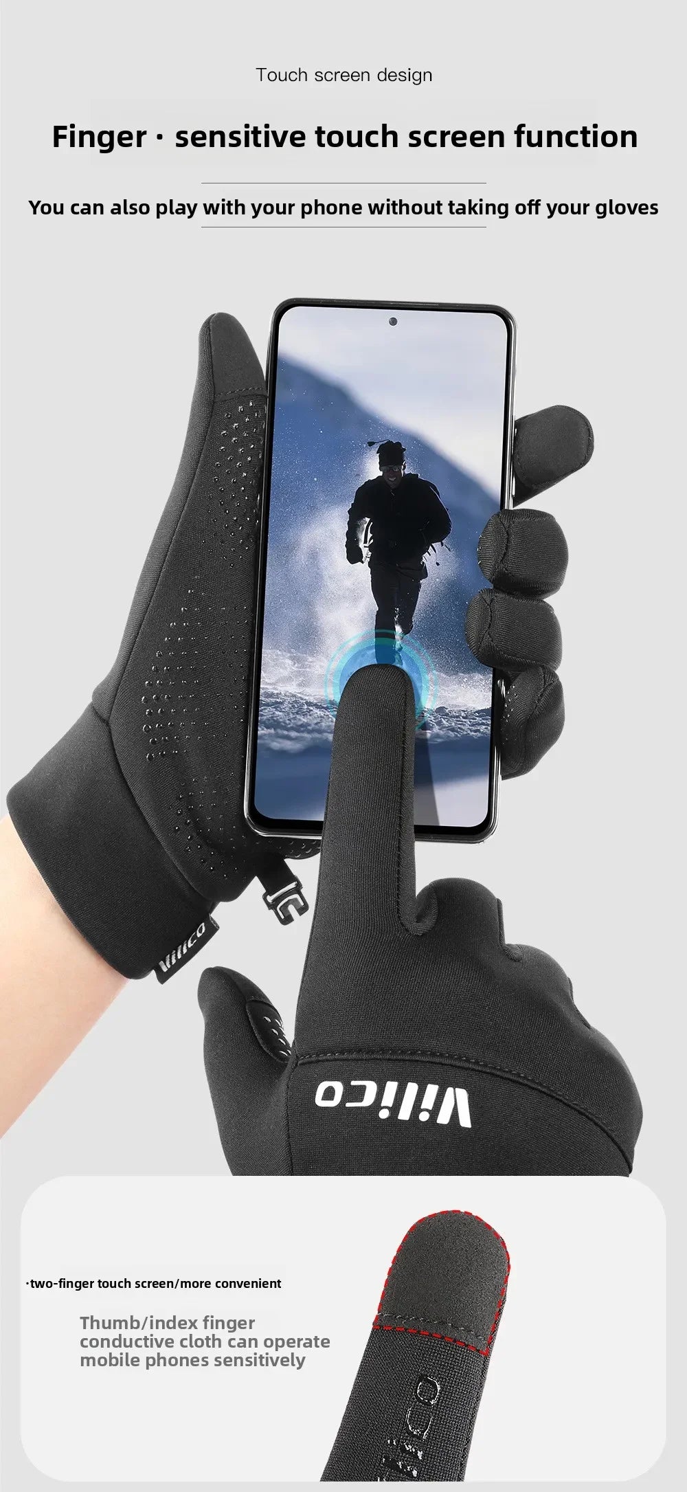 Cycling Gloves Full Finger Touch Screen Non-Slip For MTB Road