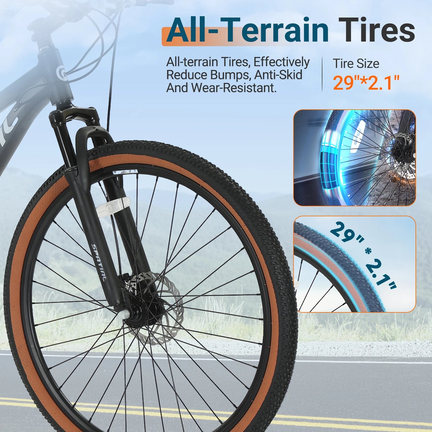 Spatial Mountain Bike Unisex 21 Speed HighPerformanceSeries AluminumAlloy DualDiscBrakes