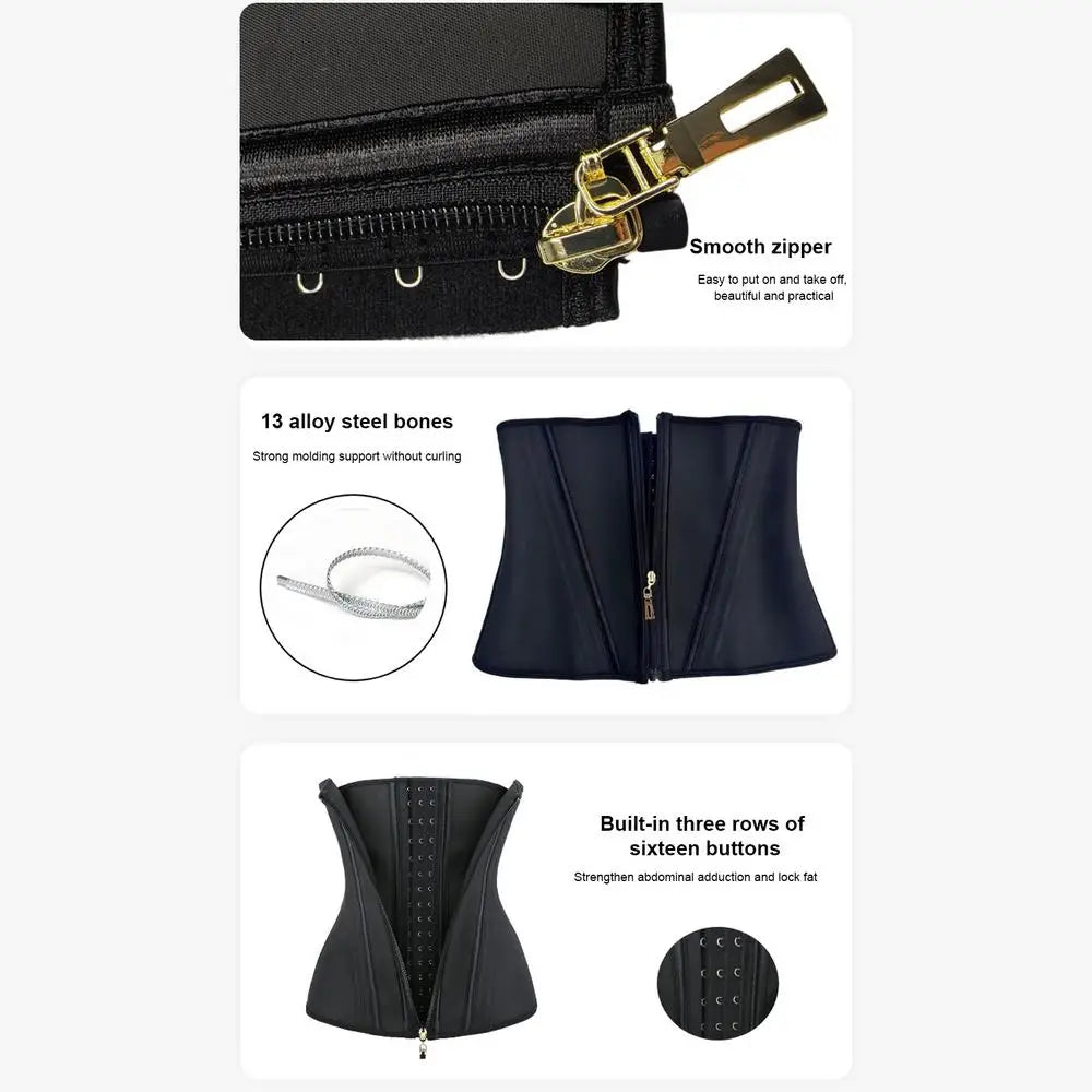 Waist Trainer Corset Girdle With Zipper And Hook Closure For Women