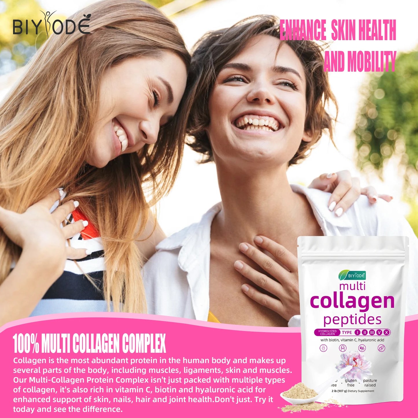 BIYODE Hydrolyzed Collagen Powder For Skin Hydration Hair Nails