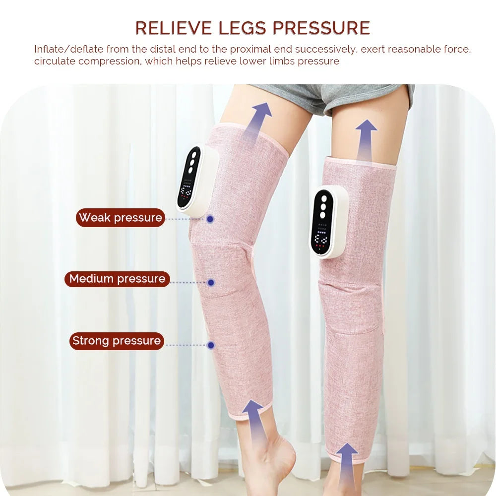 Foreverlily Electric Leg And Knee Massager Wireless Thigh Calf Vibration Massager Air Pressure Leg Relaxation Kneading Massager