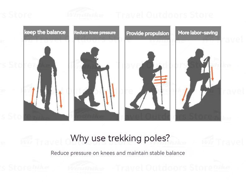 Naturehike Carbon Fiber Telescopic Trekking Pole Outdoor Hiking