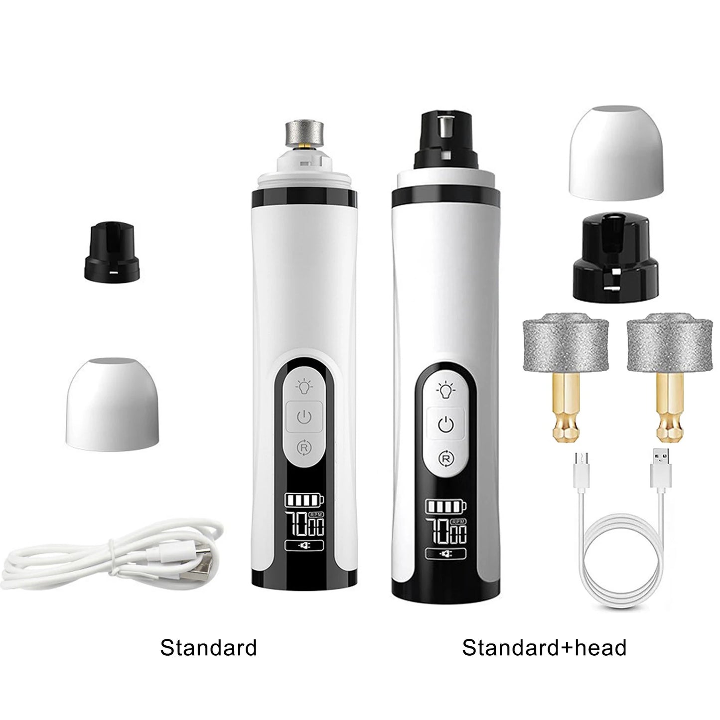 Electric Dog Nail Grinder Rechargeable Pet Nail Grinder Quiet Cat Nail Grinder Suitable for Small Middle Large Dogs and Cats