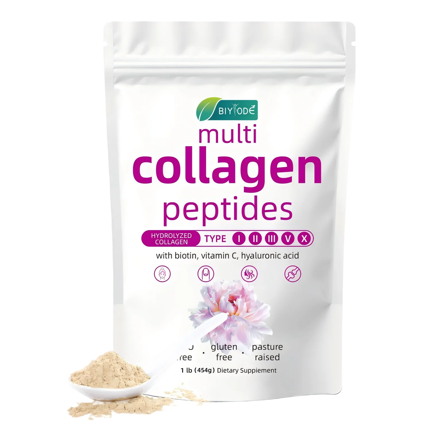 BIYODE Hydrolyzed Collagen Powder For Skin Hydration Hair Nails