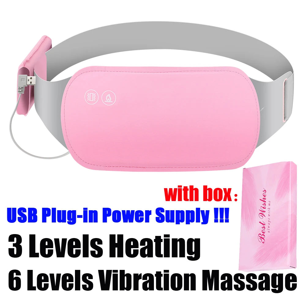 PASTSKY Menstrual Massager Belt With Heating And Vibrating Waist Warmer