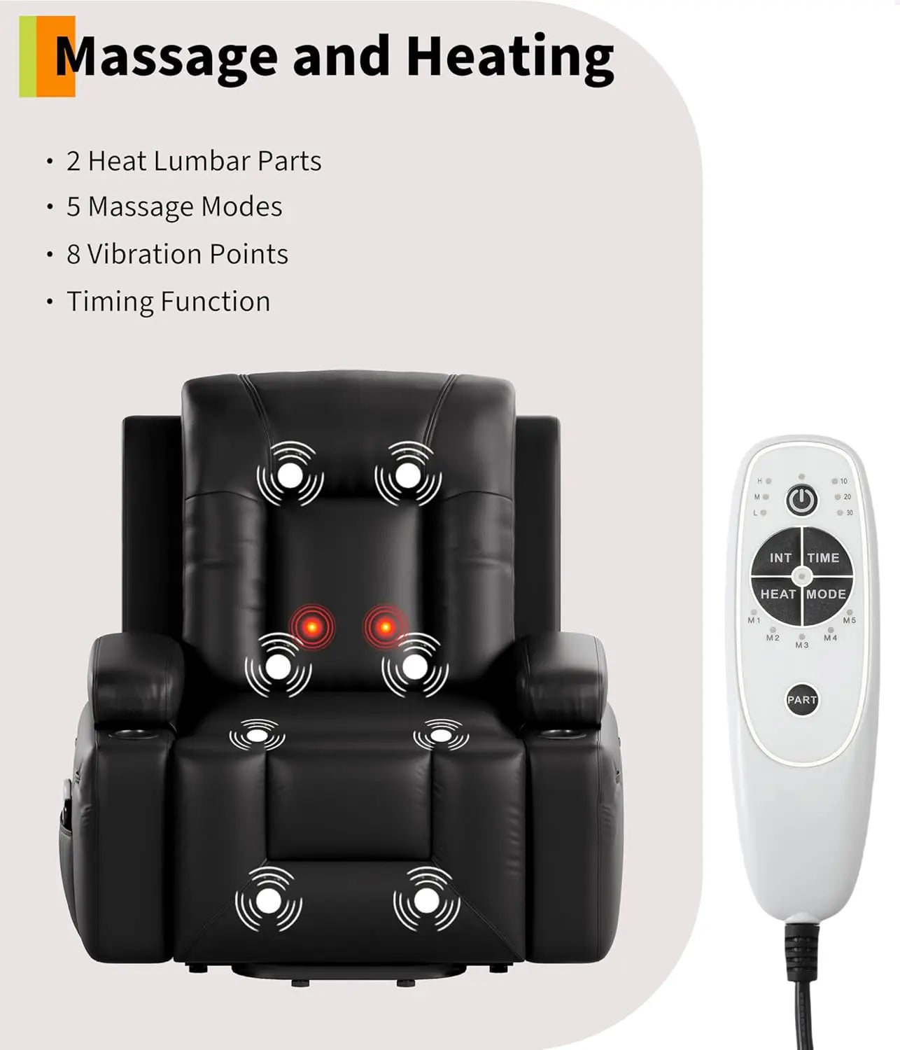 Electronic Power Lift Recliner Chair With Heat And Massage