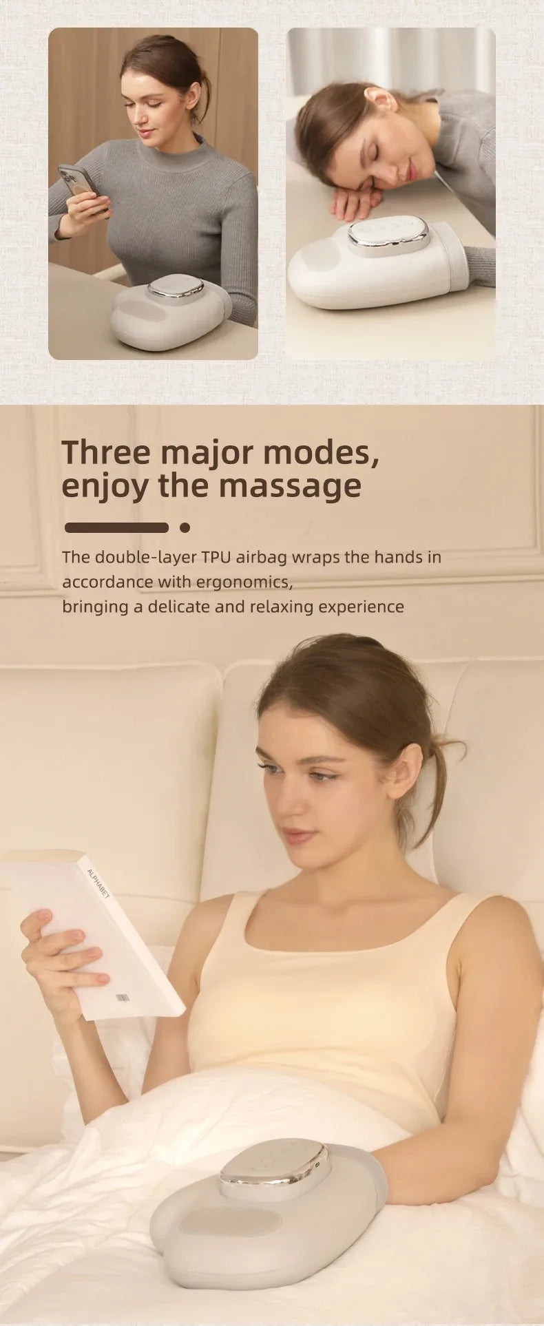 Hand Massager With Heat Airbag Compression For Carpal Tunnel Wrist