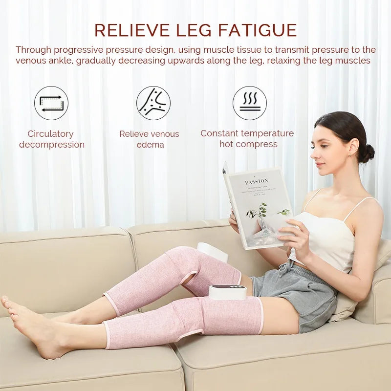 Foreverlily Electric Leg And Knee Massager Wireless Thigh Calf Vibration Massager Air Pressure Leg Relaxation Kneading Massager
