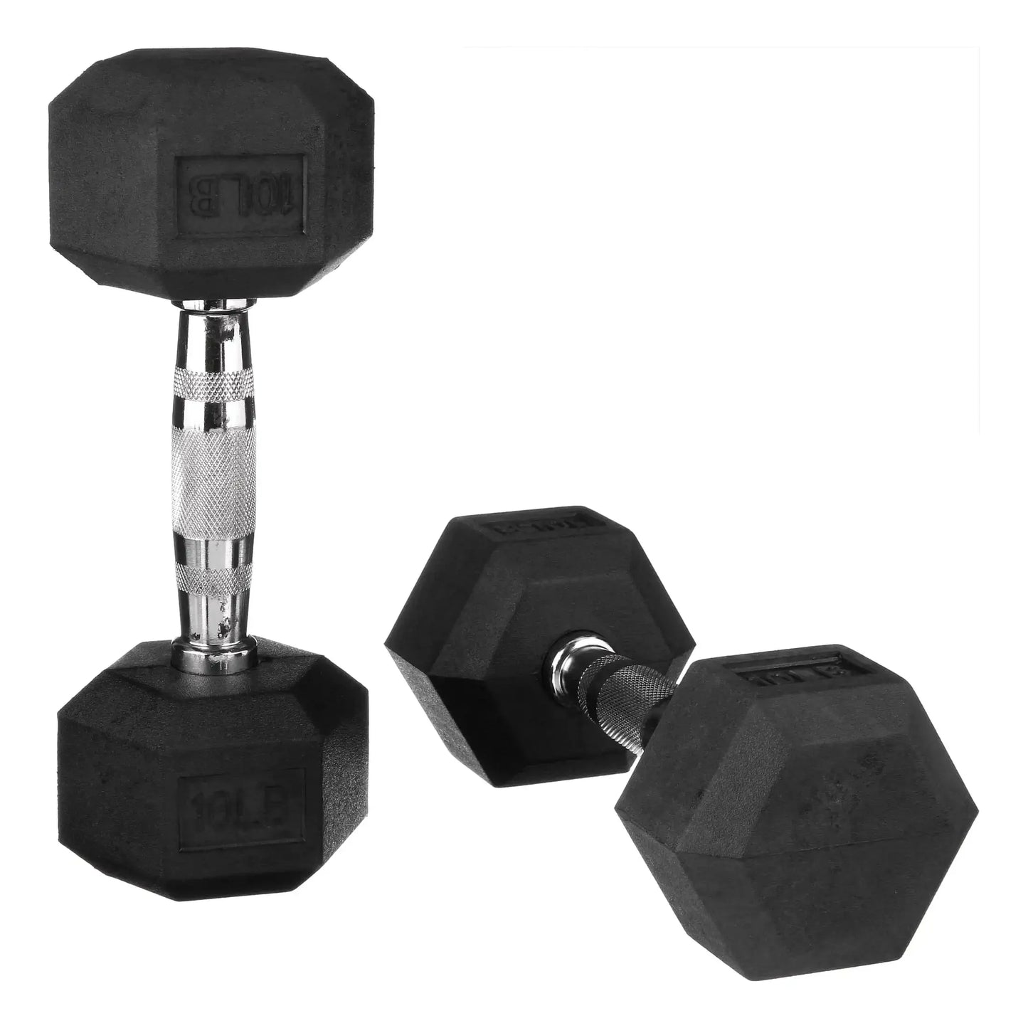 Hex Dumbbell Pair Rubber Encased For Home Gym Strength Training