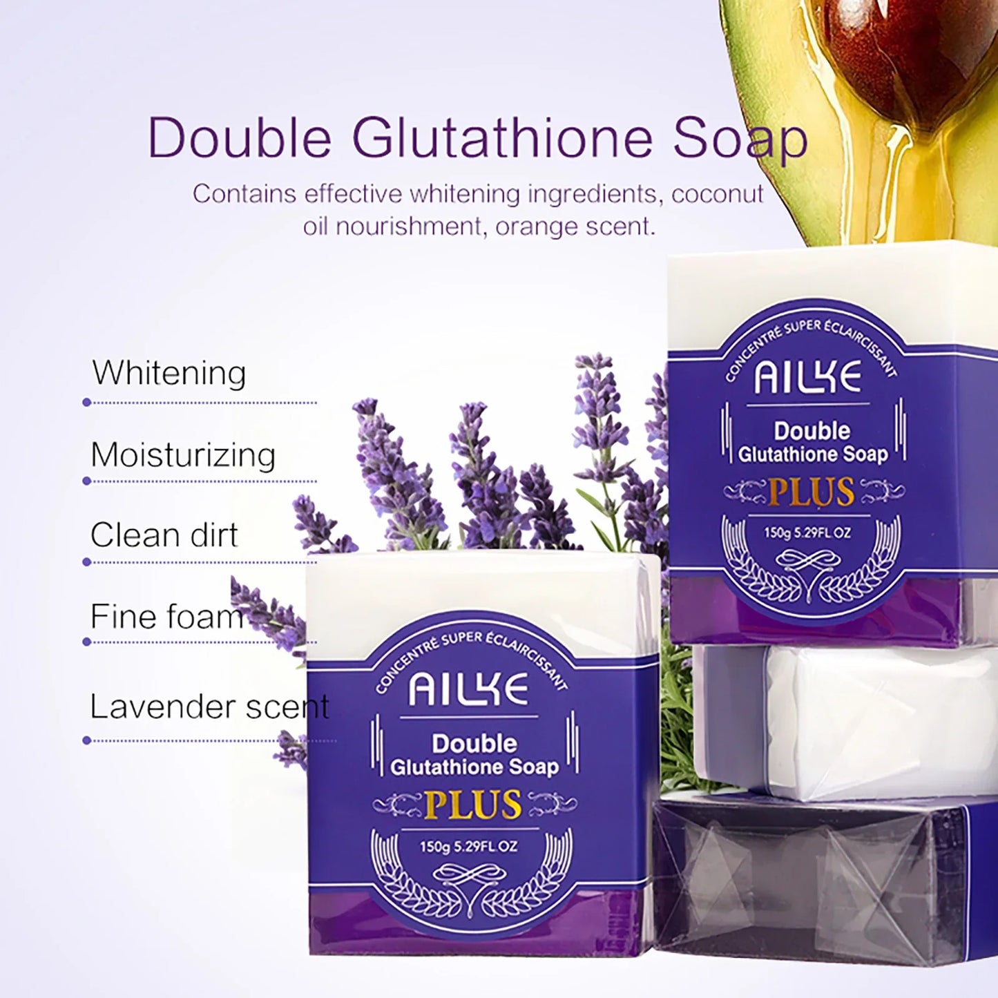 AILKE Double Glutathione Plus Whitening Soap Bar For Face