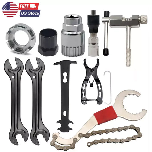 Bike Repair Tool Kit Crank Puller Chain Cutter Spoke Wrench