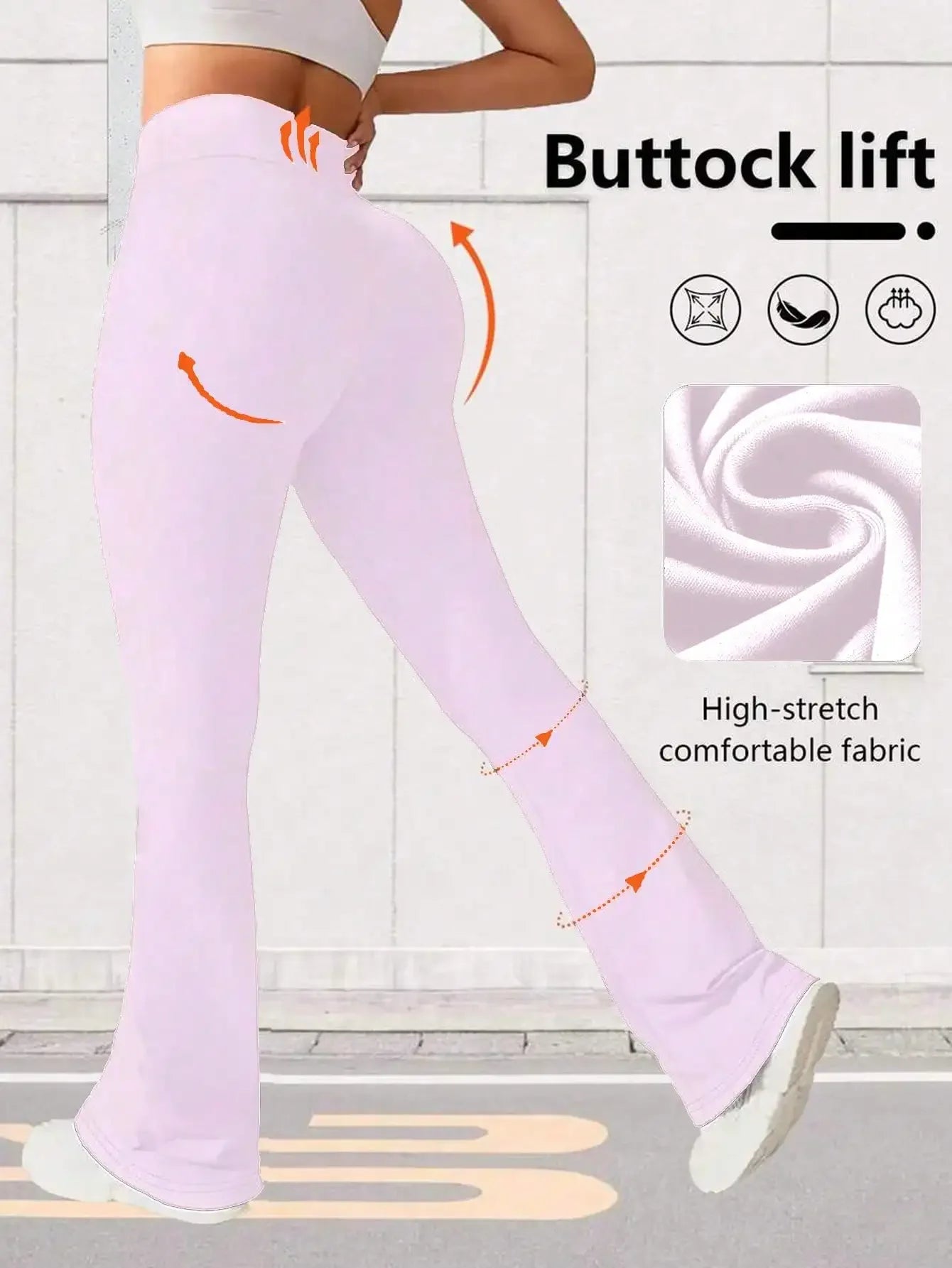 Womens High Waist Flare Yoga Pants Wide Leg Casual Leggings