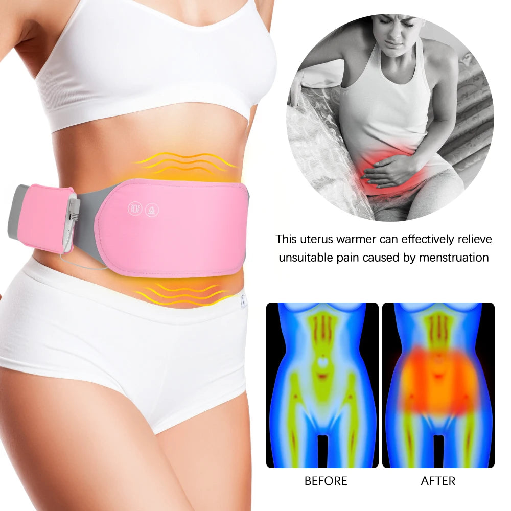 PASTSKY Menstrual Massager Belt With Heating And Vibrating Waist Warmer