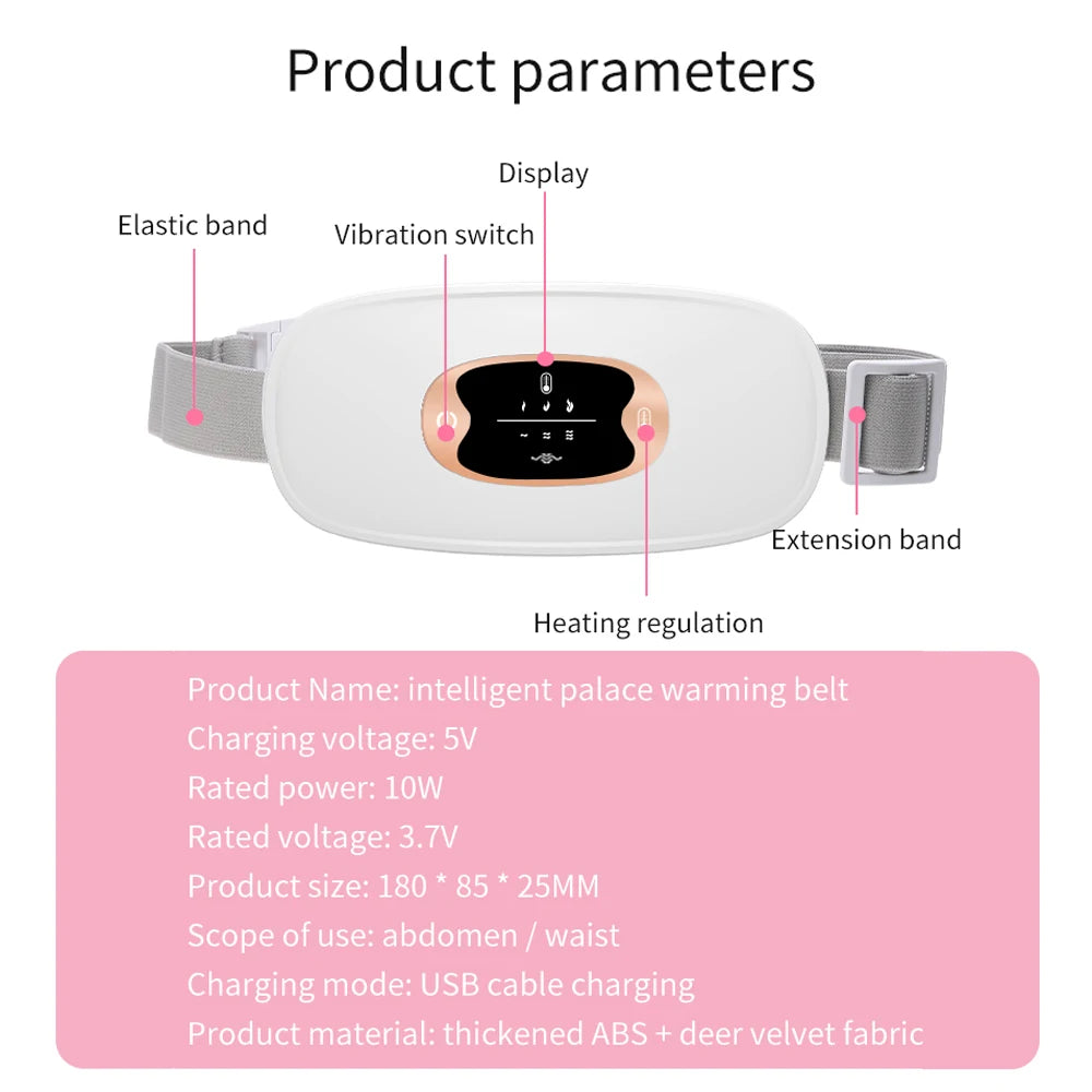 PASTSKY Menstrual Massager Belt With Heating And Vibrating Waist Warmer
