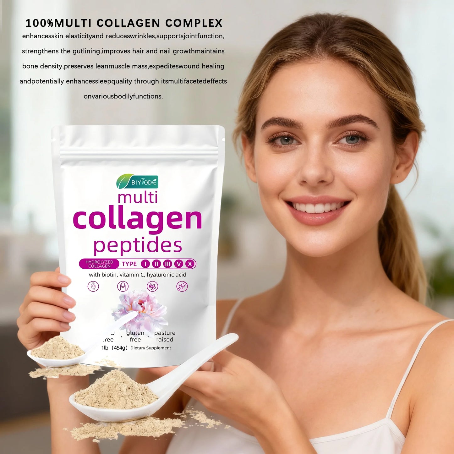 BIYODE Hydrolyzed Collagen Powder For Skin Hydration Hair Nails