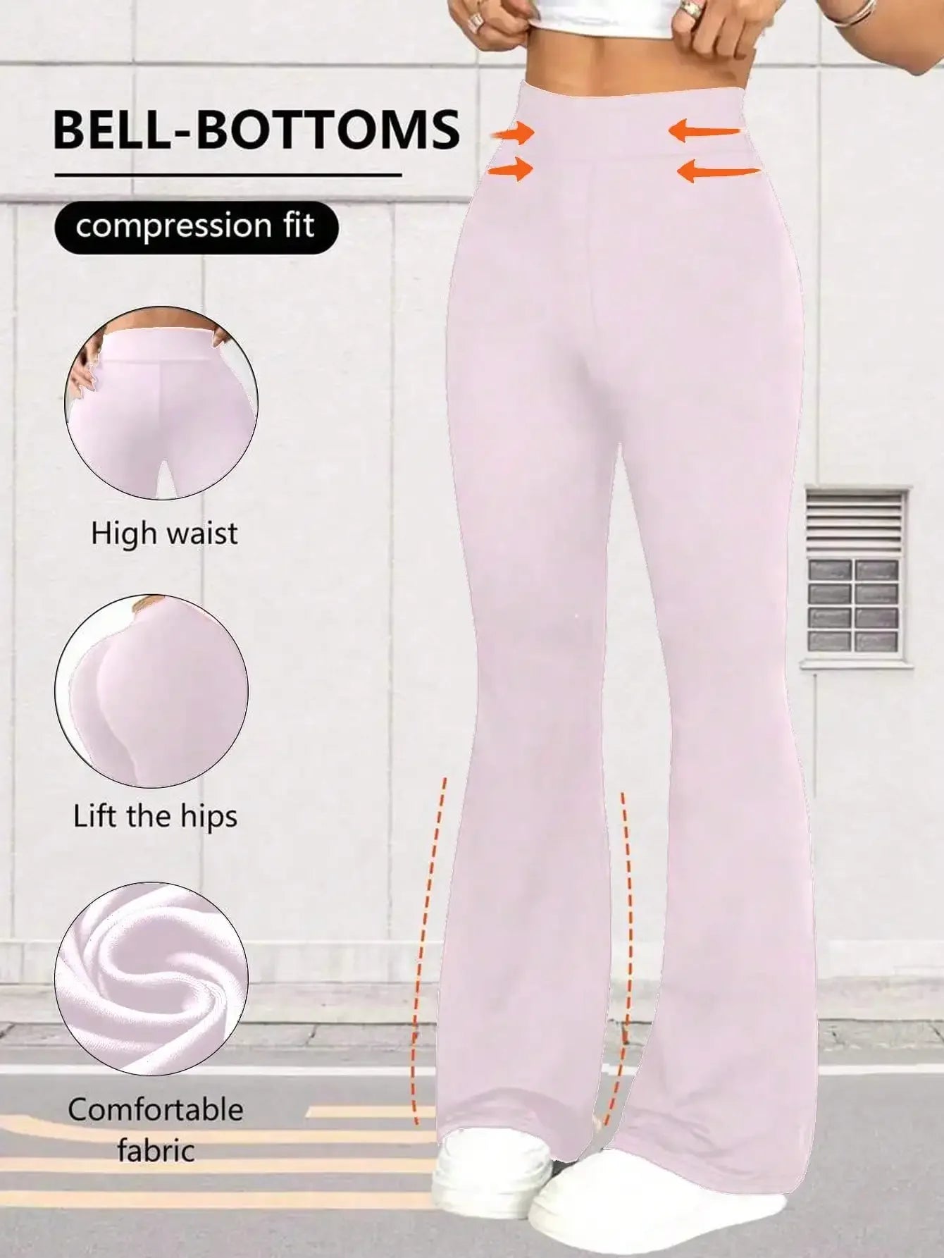 Womens High Waist Flare Yoga Pants Wide Leg Casual Leggings
