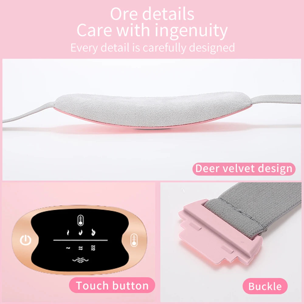 PASTSKY Menstrual Massager Belt With Heating And Vibrating Waist Warmer