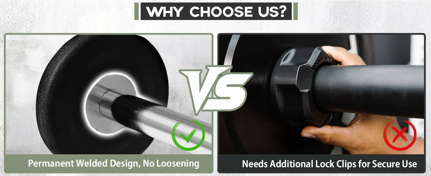 Fixed Barbell and Pre Loaded EZ Curl Bar PVC Weight Set for Strength Training Equipment