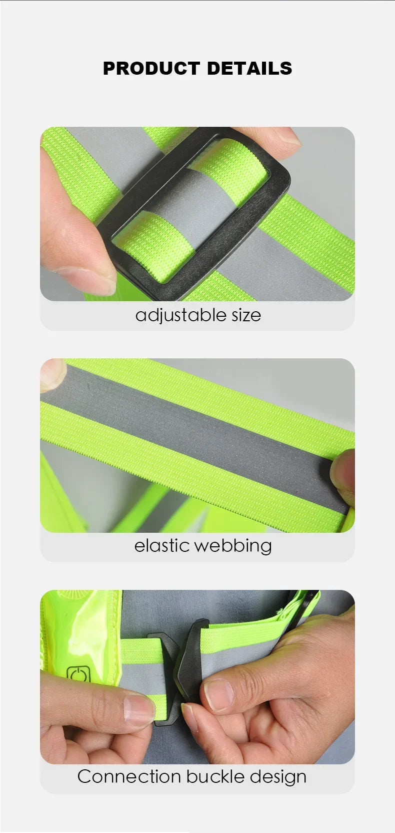 LED HighVisibility Reflective Safety Vest Nighttime Running Cycling Apparel Adjustable