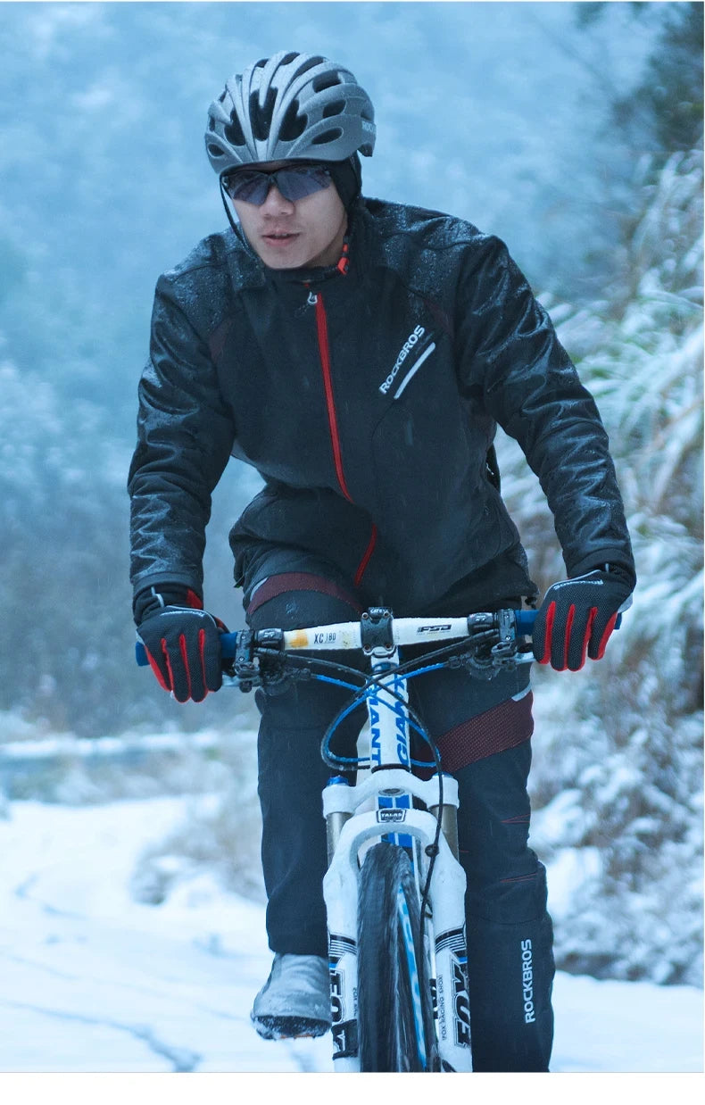 ROCKBROS Winter Cycling Jacket Thermal Windproof Jersey for Men Women