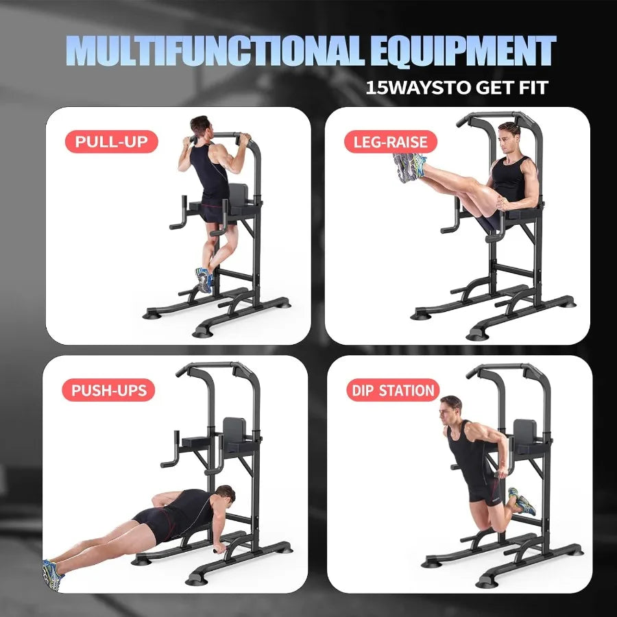 Power Tower Adjustable Height Pull Up and Dip Station