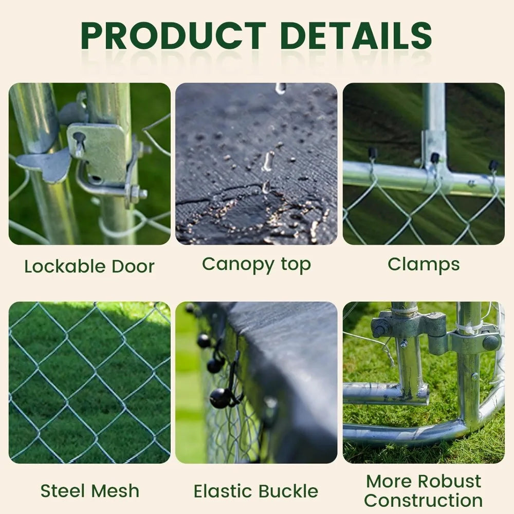 Outdoor Dog Cage Kennel With Heavy Duty Mesh Fence