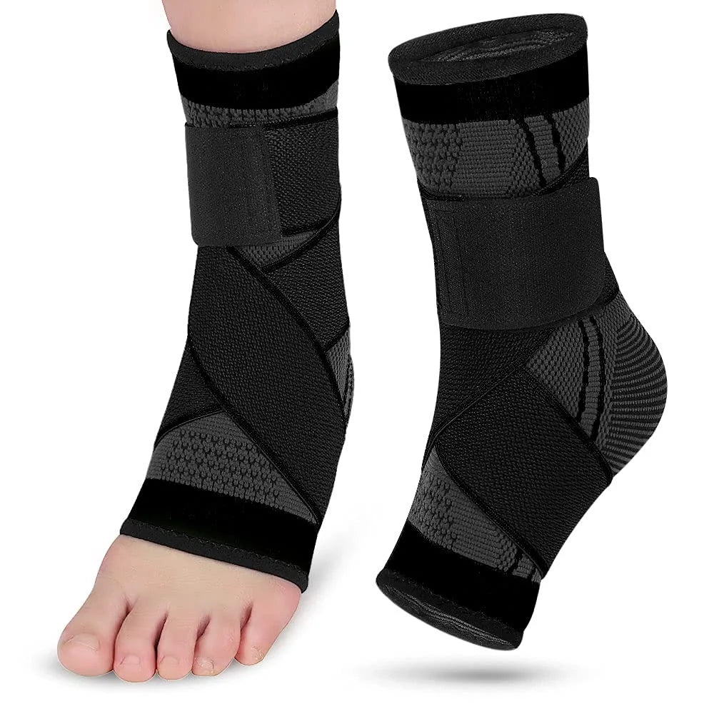 High-concerned Ankle Support Brace Nylon Knitted Elastic Pressurized Bandage For Sport Gym Running Basketball