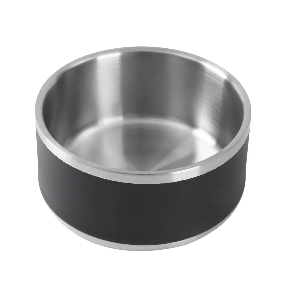 Stainless Steel Double Wall Dog Feeding Bowl Non Skid Pet Dish Keeps Food Warm Cold Ideal All Dog Breeds