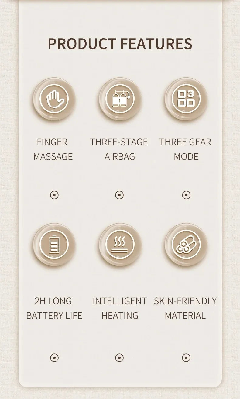 Hand Massager With Heat Airbag Compression For Carpal Tunnel Wrist