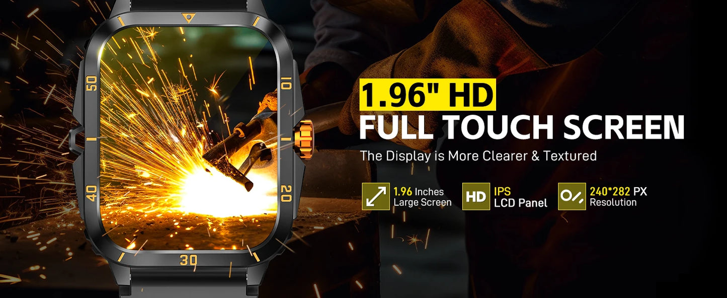 EIGIIS Smart Watch 3ATM Waterproof IPS Screen KT71 Men With 100+ Sport Modes Heart Rate Blood Pressure Bluetooth Call