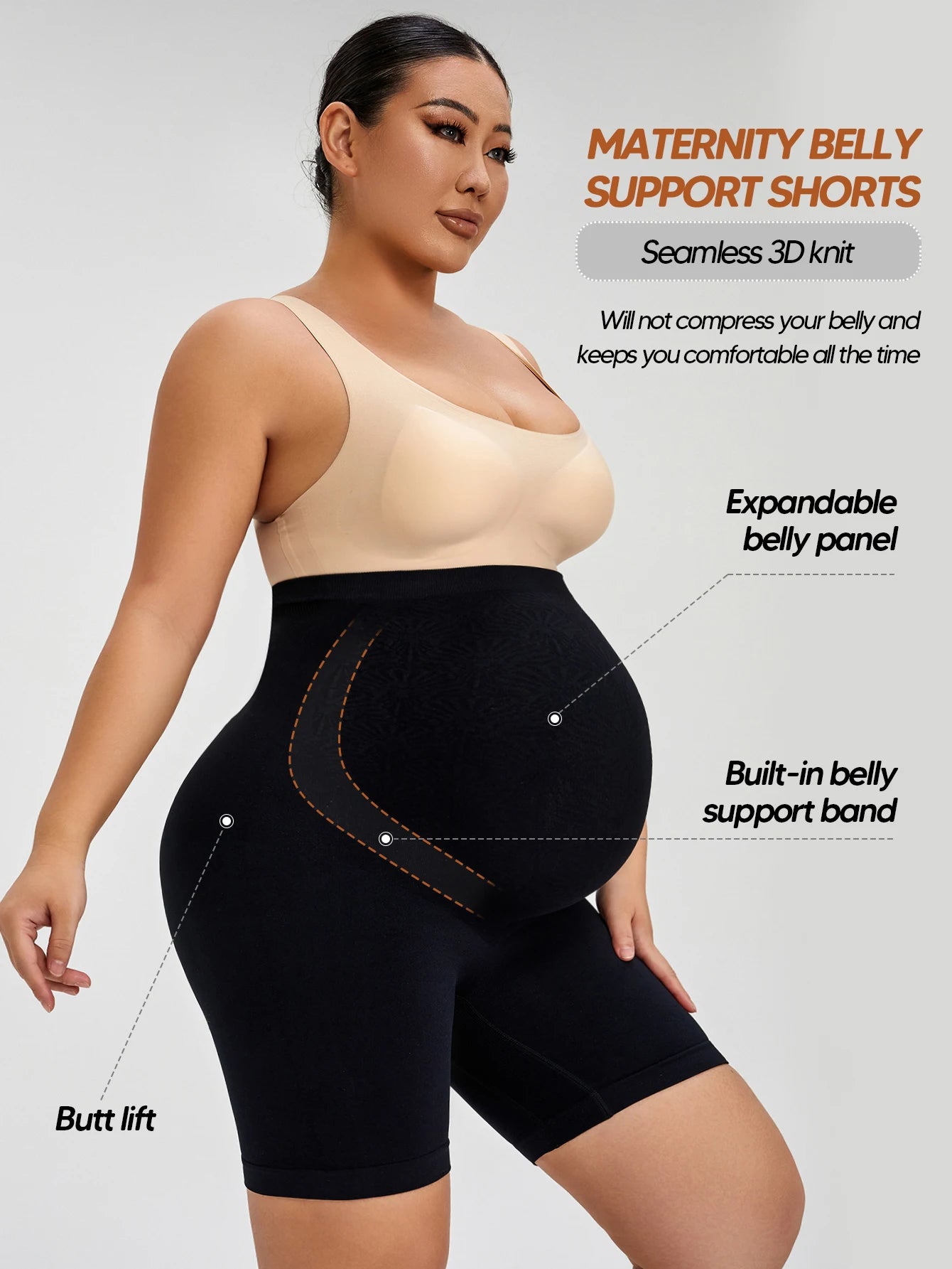 Maternity Yoga Shorts High Waisted Over The Belly For Workout