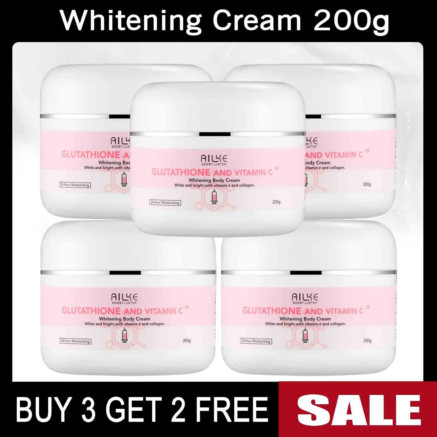 AILKE Vitamin C Brightening Cream Hydrating Face and Body Lotion