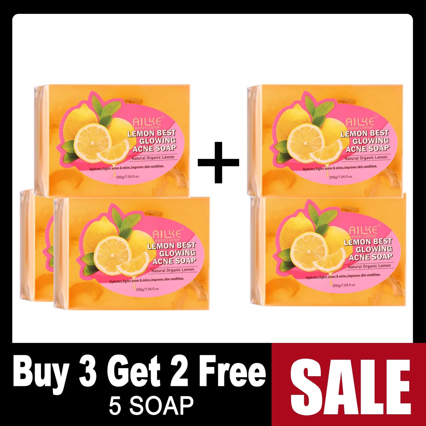 AILKE Dark Spots Acne Remover Soap Bar Lemon Extract