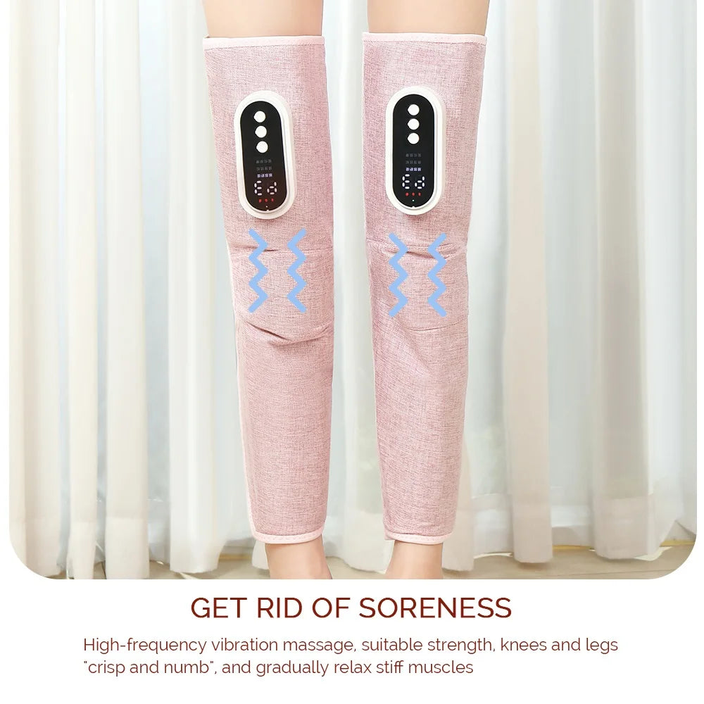 Foreverlily Electric Leg And Knee Massager Wireless Thigh Calf Vibration Massager Air Pressure Leg Relaxation Kneading Massager