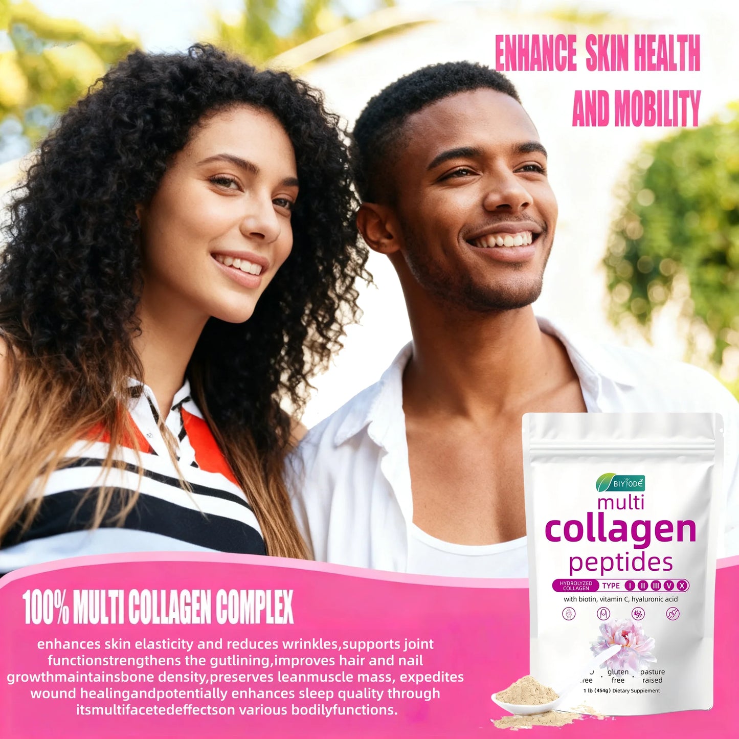 BIYODE Hydrolyzed Collagen Powder For Skin Hydration Hair Nails