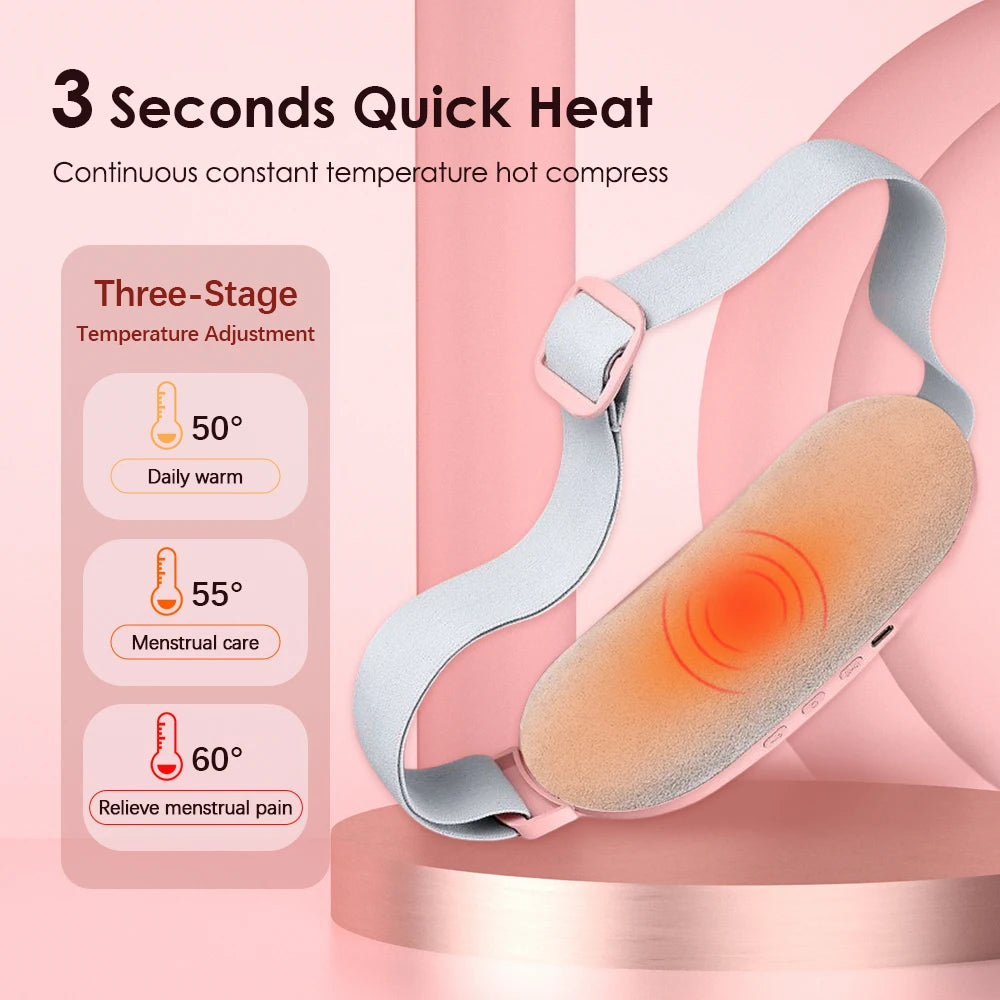 PASTSKY Menstrual Massager Belt With Heating And Vibrating Waist Warmer